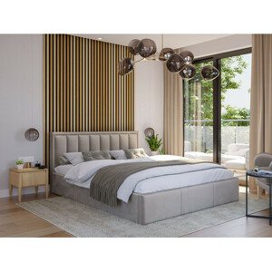 Kárpitozott ágy MOON mérete 120x200 cm Krém színű