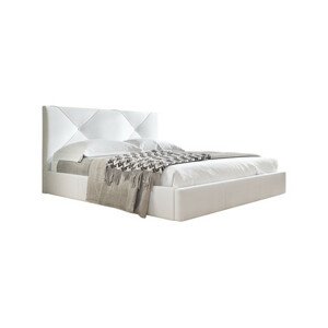 Kárpitozott ágy KARINO mérete 160x200 cm Fehér műbőr