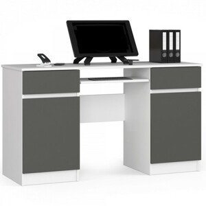 Számítógép asztal A5 - fehér/grafit