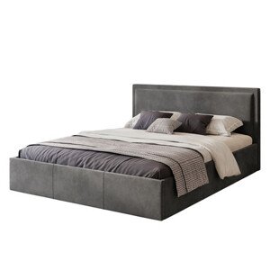 Soave kárpitozott ágy, 180x200 cm. Sötét szürke
